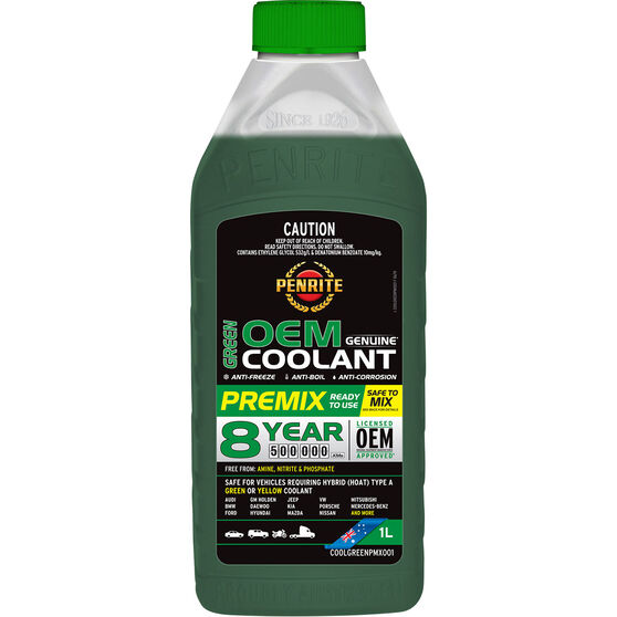 Penrite Green Long Life Anti Freeze / Anti Boil Premix Coolant - 1L, , scaau_hi-res