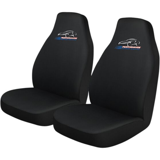 Performance Racing Slip On Seat Covers Black Built In Headrests Size 60 Front Pair Super Auto - Bucket Seat Covers With Headrest