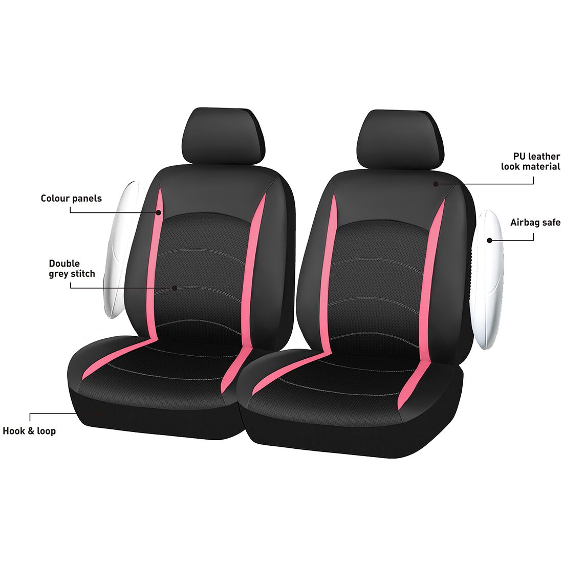SCA Seat Cover Leather Look and Mesh Size 30A Pink, , scaau_hi-res
