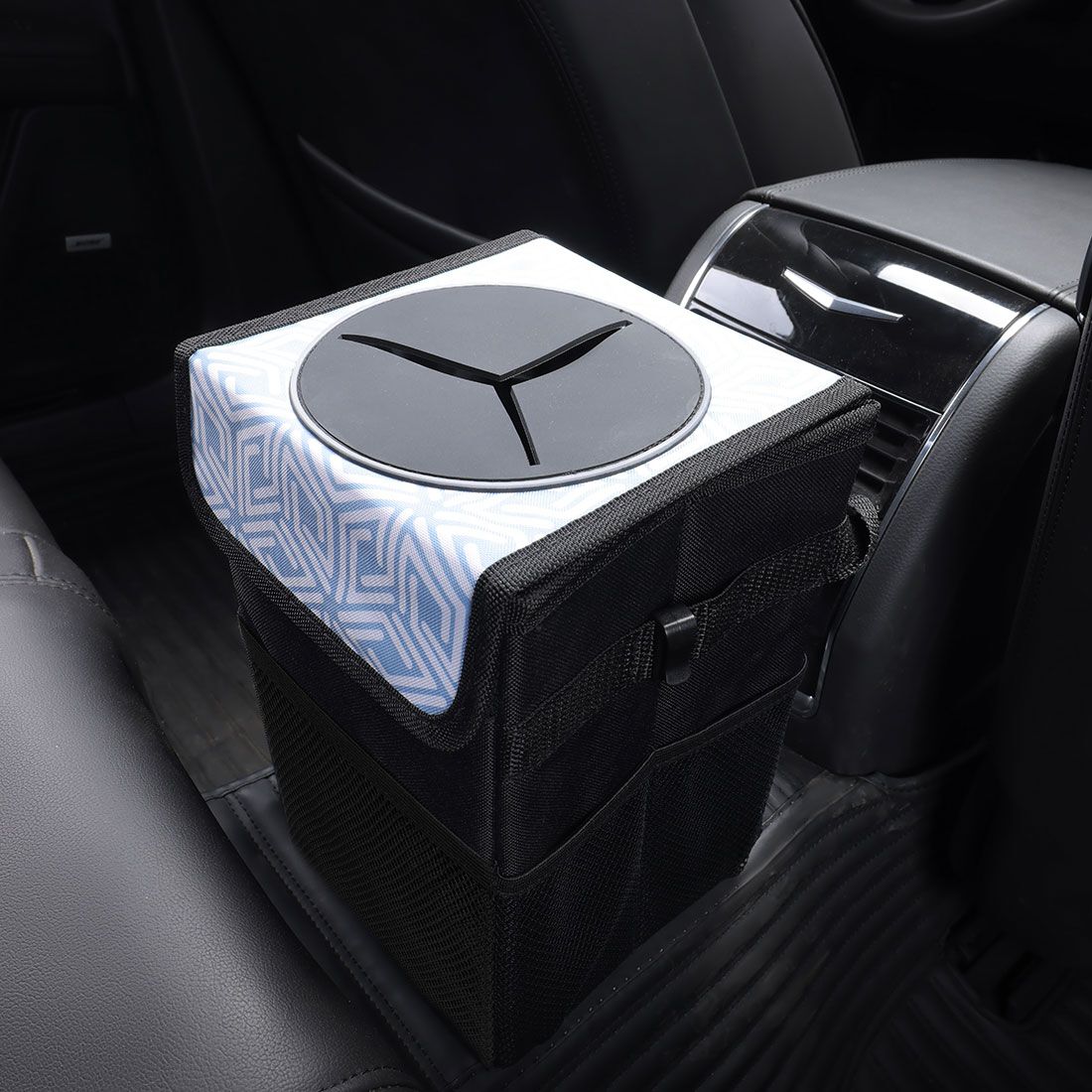 Cabin Crew Blue/White Print Rubbish Bin, , scaau_hi-res