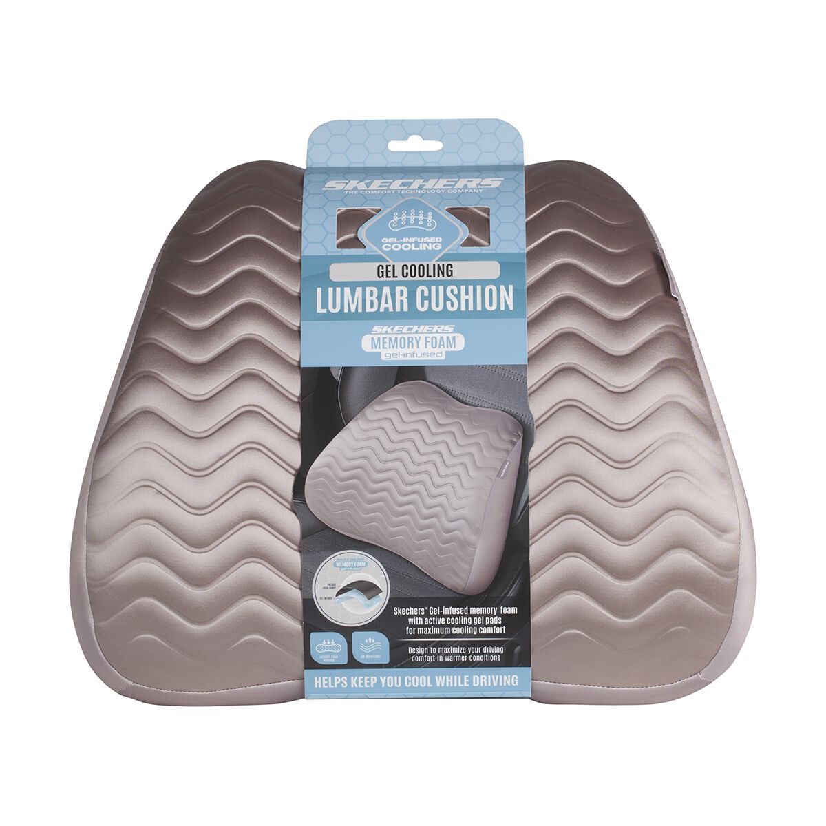 Skechers Memory Foam Luxury Gel Ribbed Lumbar Cushion CPK, , scaau_hi-res