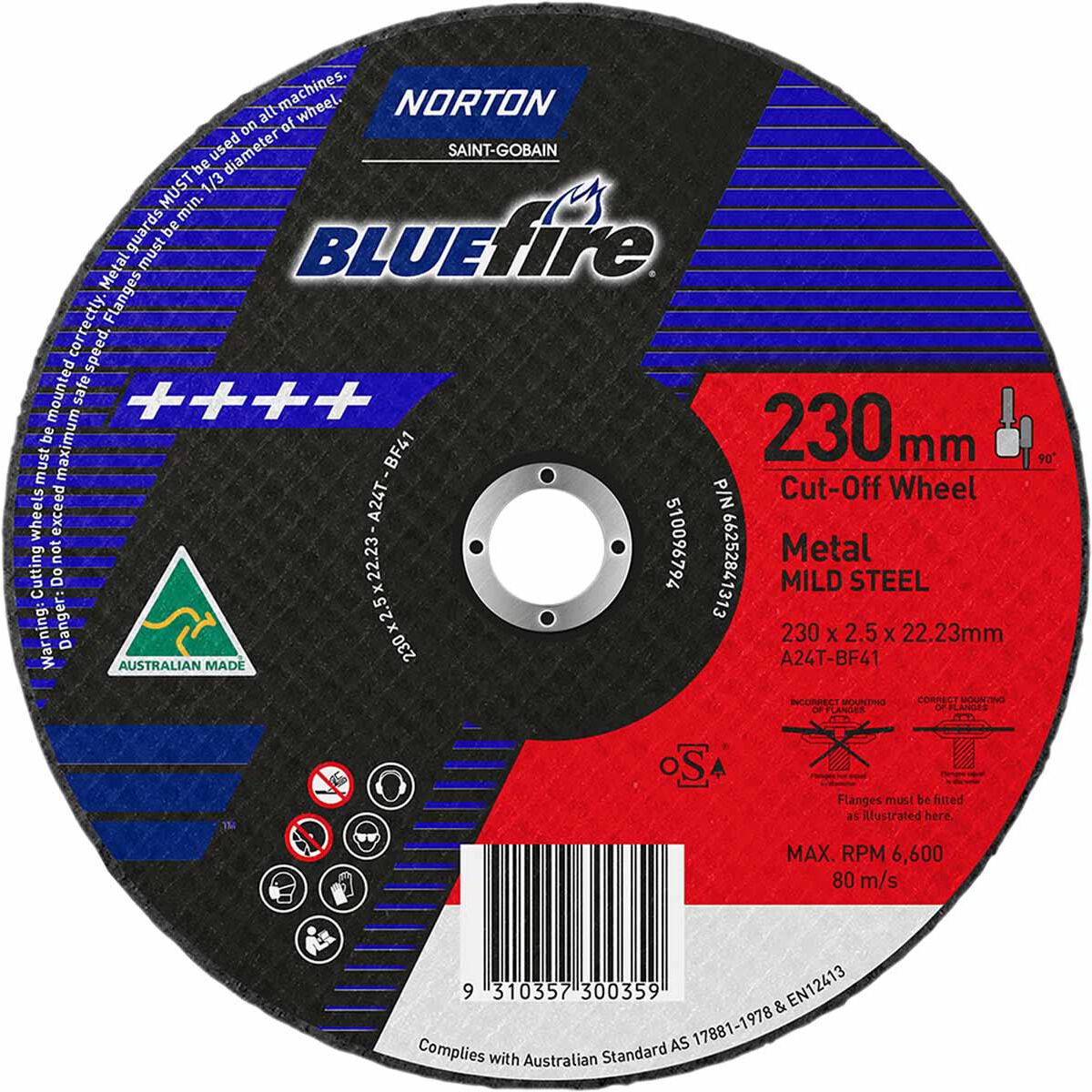 Norton Metal Cut off Disc 230mm x 2.5mm x 22mm, , scaau_hi-res