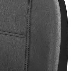 SCA Leather Look Seat Covers Black Adjustable Headrests Rear Bench 06H, , scaau_hi-res