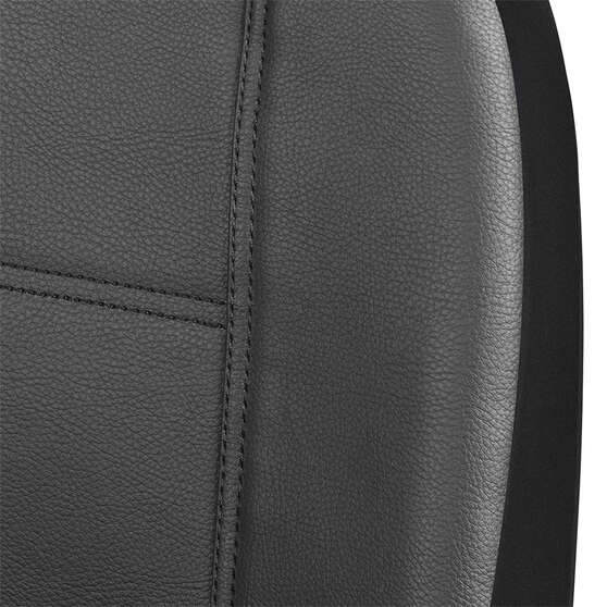 SCA Leather Look Seat Covers Black Adjustable Headrests Rear Bench 06H, , scaau_hi-res