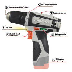 ToolPRO 12V Drill Driver Skin, , scaau_hi-res