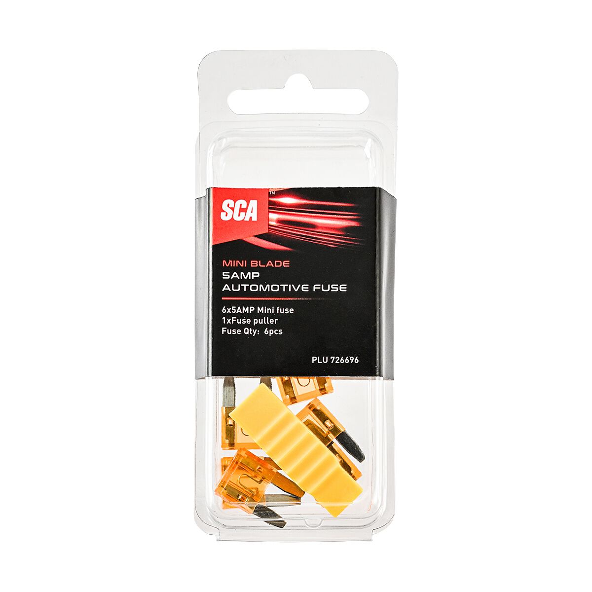SCA Automotive Fuses - Mini Blade, 5 Amp, 6 Piece, , scaau_hi-res
