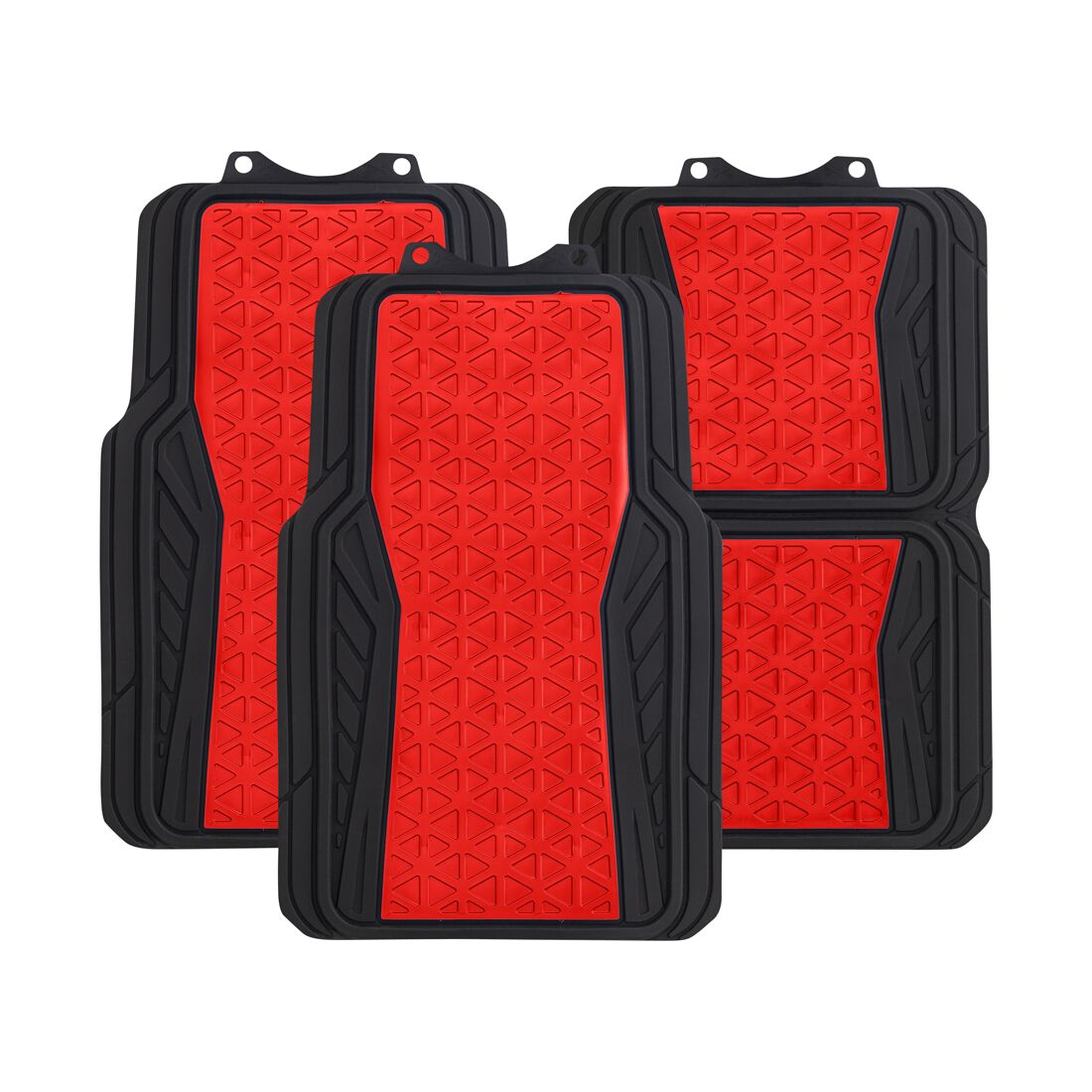 SCA Floor Mats PVC Rubber Pattern Red Set of 4, , scaau_hi-res