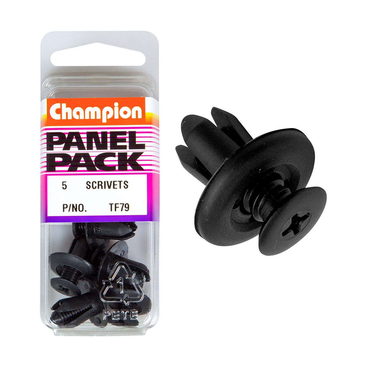 Champion Panel Pack Scrivet Black TF79, 8mmx12mm, , scaau_hi-res