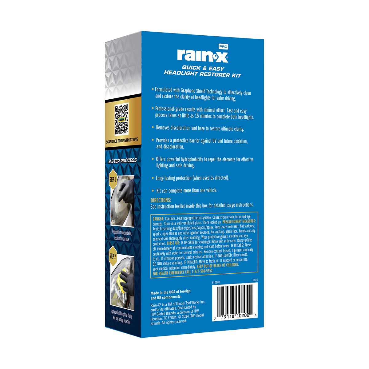 Rain-X Pro Quick and Easy Headlight Restoration Kit, , scaau_hi-res