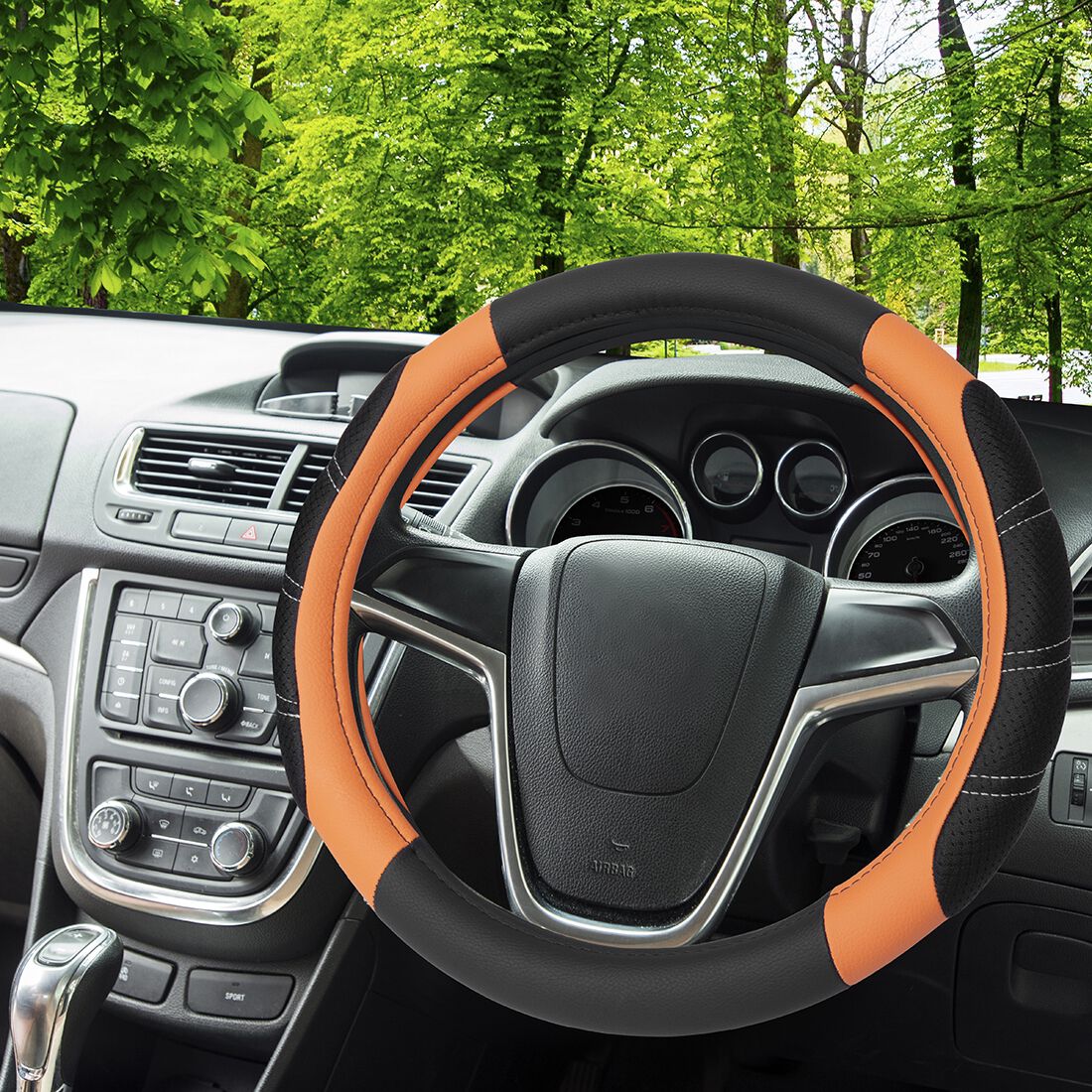 SCA Steering Wheel Cover & Seat Belt Buddie Set Orange, , scaau_hi-res