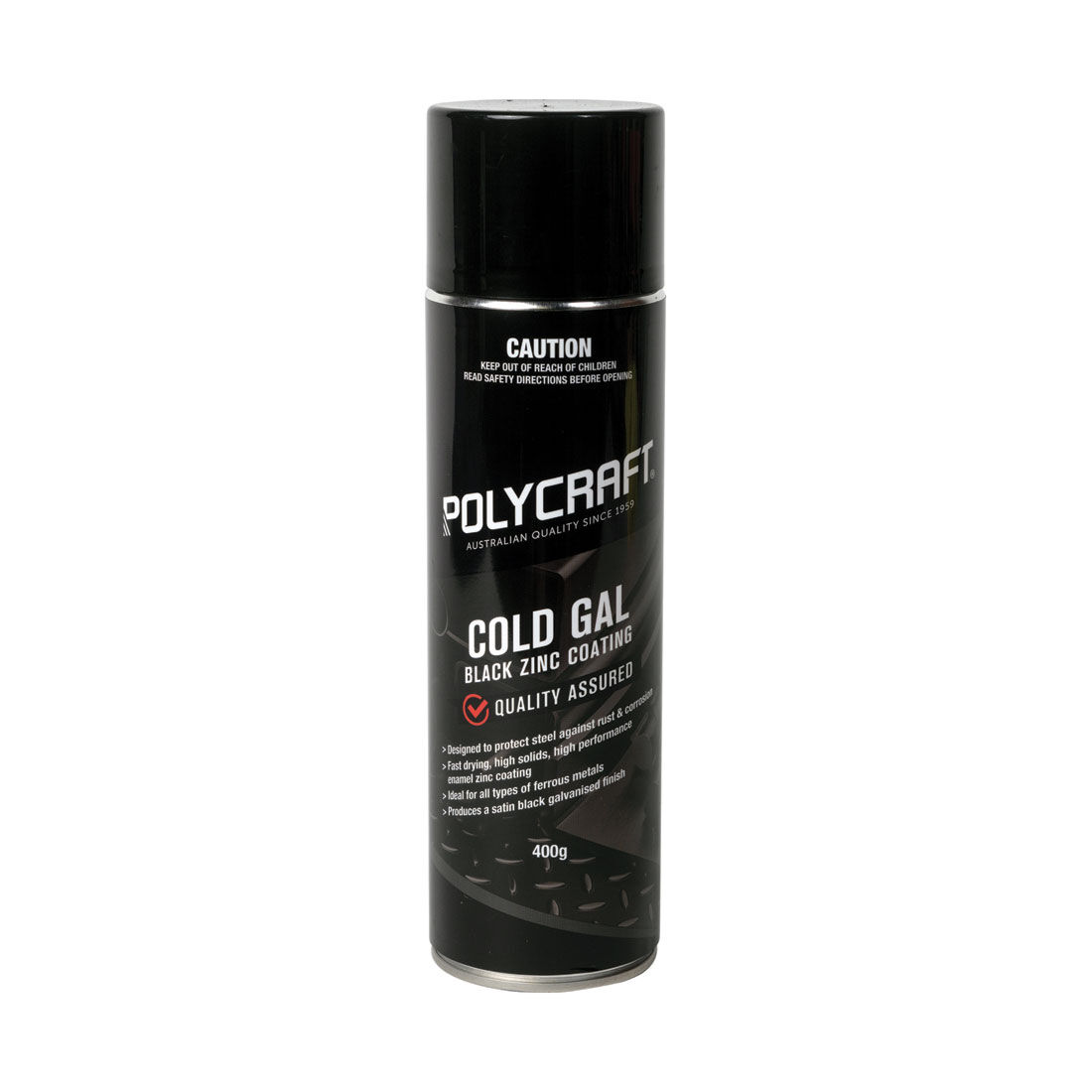 Polycraft Cold Gal Zinc Coating Black 400g, , scaau_hi-res