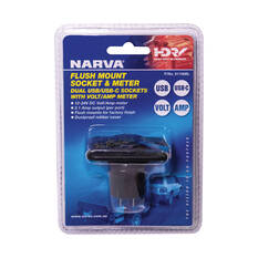 Narva Heavy Duty USB/USB-C socket with VOLT/AMP meter, , scaau_hi-res