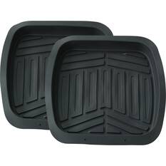 Ridge Ryder Deep Dish PVC Car Floor Mats - Rear Pair, Black, , scaau_hi-res