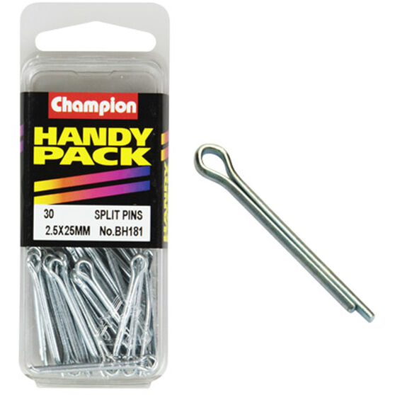 Champion Split Pins - 2.5mm X 25mm, BH181, Handy Pack, , scaau_hi-res