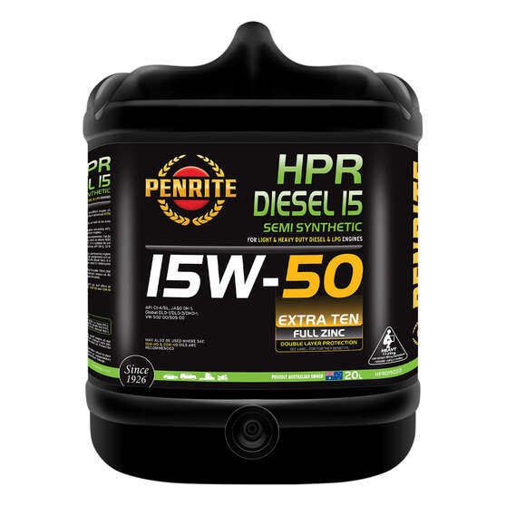 Penrite HPR Diesel 15 Engine Oil - 15W-50, 20 Litre, , scaau_hi-res