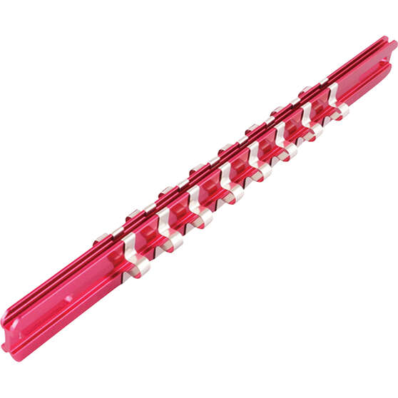 ToolPRO Socket Rail Aluminium 1/4" Drive 16 Clip, , scaau_hi-res