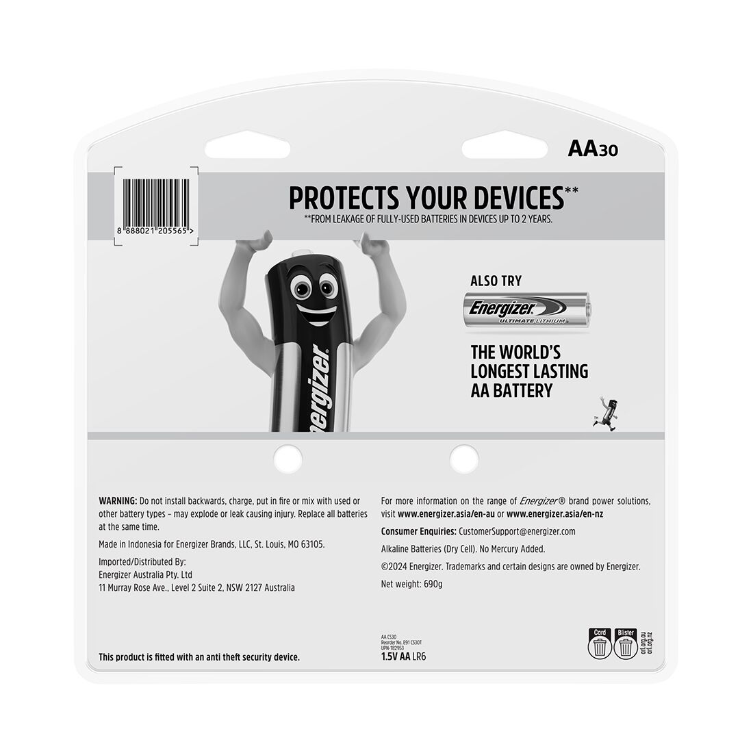 Energizer Max AA Batteries 30 Pack, , scaau_hi-res