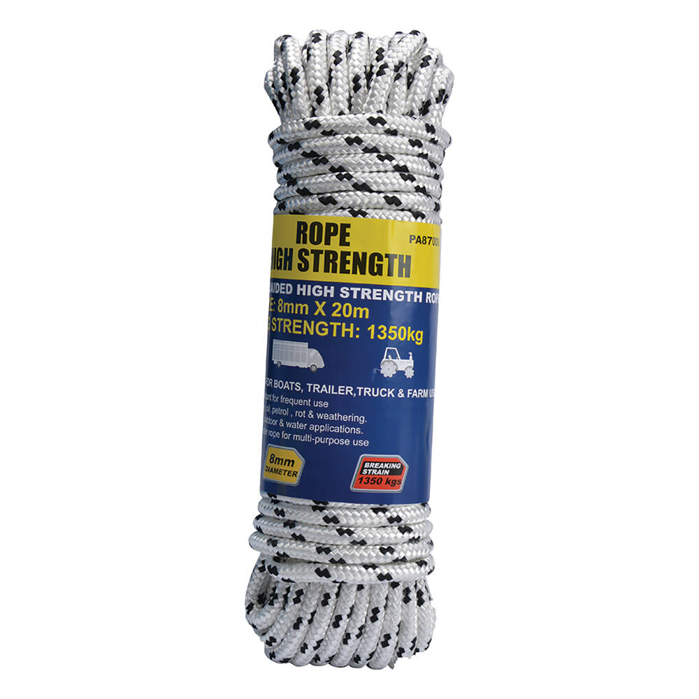 8 M Rope Gripwell Polyester High Strength Rope 8mm x 20m | Supercheap Auto