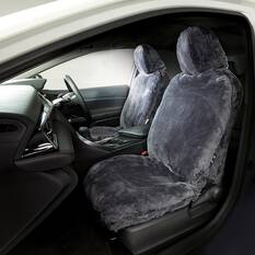 Gold CLOUDLUX Sheepskin Seat Covers - Slate Adjustable Headrests Size 30 Airbag Compatible, , scaau_hi-res