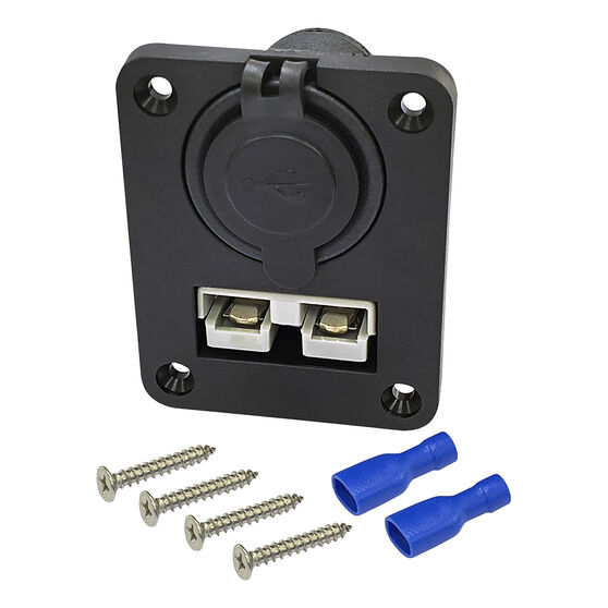 SCA 50 Amp Connector Flush Mount w/ Dual USB, , scaau_hi-res