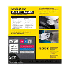 SIA Abrasives Sandpaper 5 Pack Mixed - Siawat 1713, , scaau_hi-res