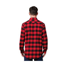Hard Yakka Long-Sleeved Check Flannel Cotton Red Red M, Red, scaau_hi-res