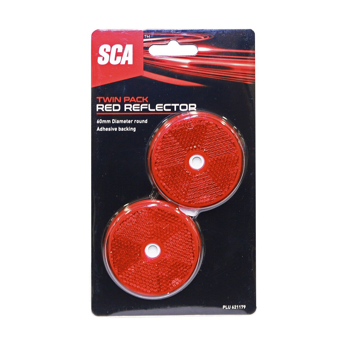 SCA Reflector Twin Pack Round Red 60mm, , scaau_hi-res