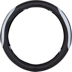 SCA Steering Wheel Cover PU/Mesh Black/Blue 380mm Diameter, , scaau_hi-res