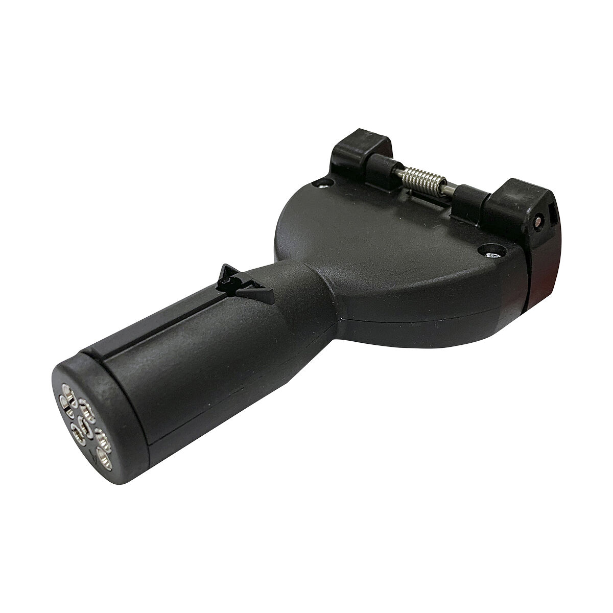 SCA Trailer Adaptor 7 Pin Small Round Socket To 7 Pin Flat Plug Stubbie, , scaau_hi-res