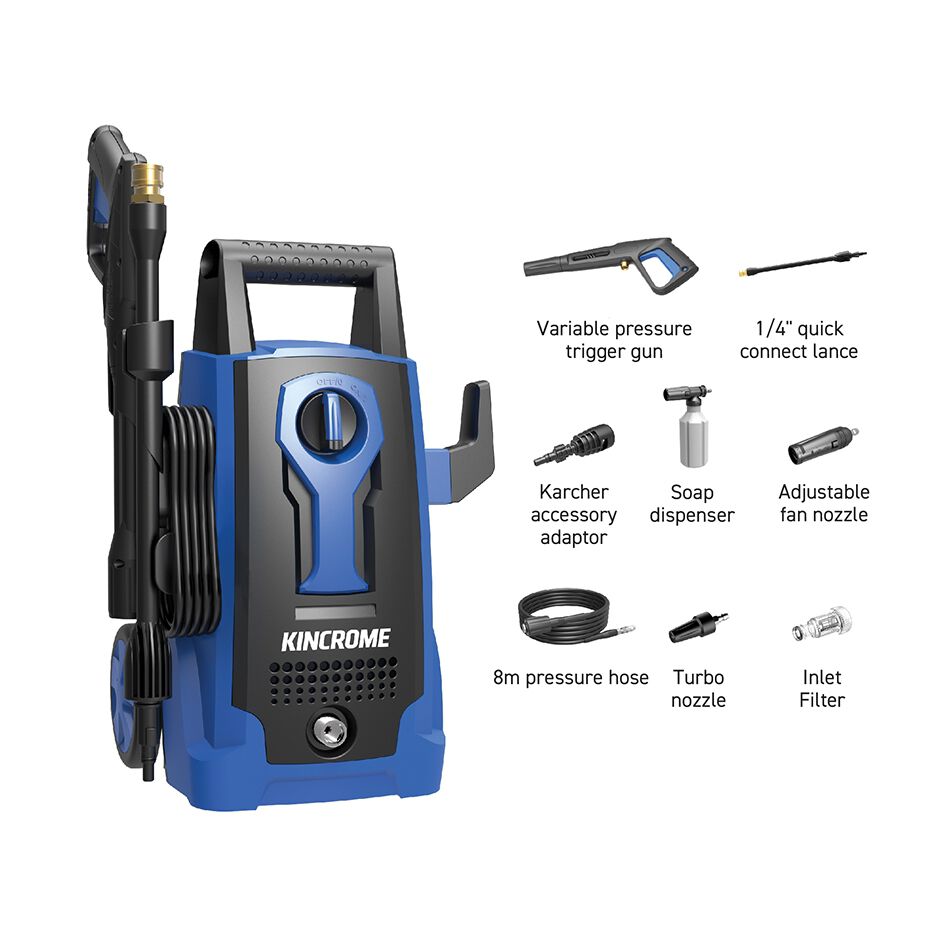 Kincrome K16261 1500W Pressure Washer - 1740 PSI, , scaau_hi-res