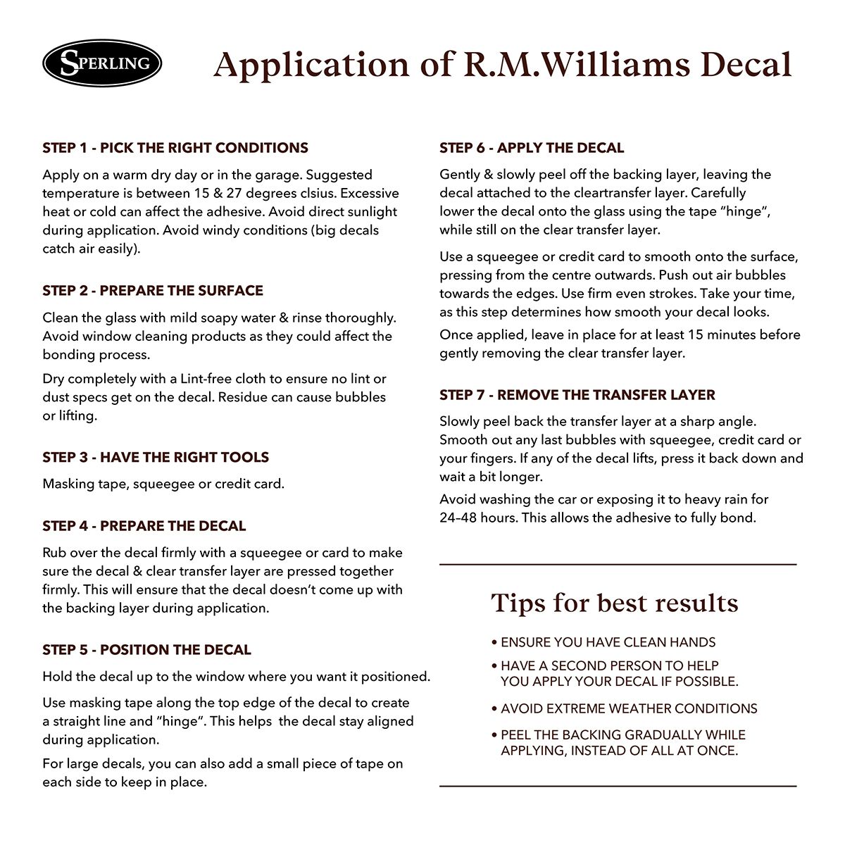 R.M.Williams Tan Script Sticker, , scaau_hi-res
