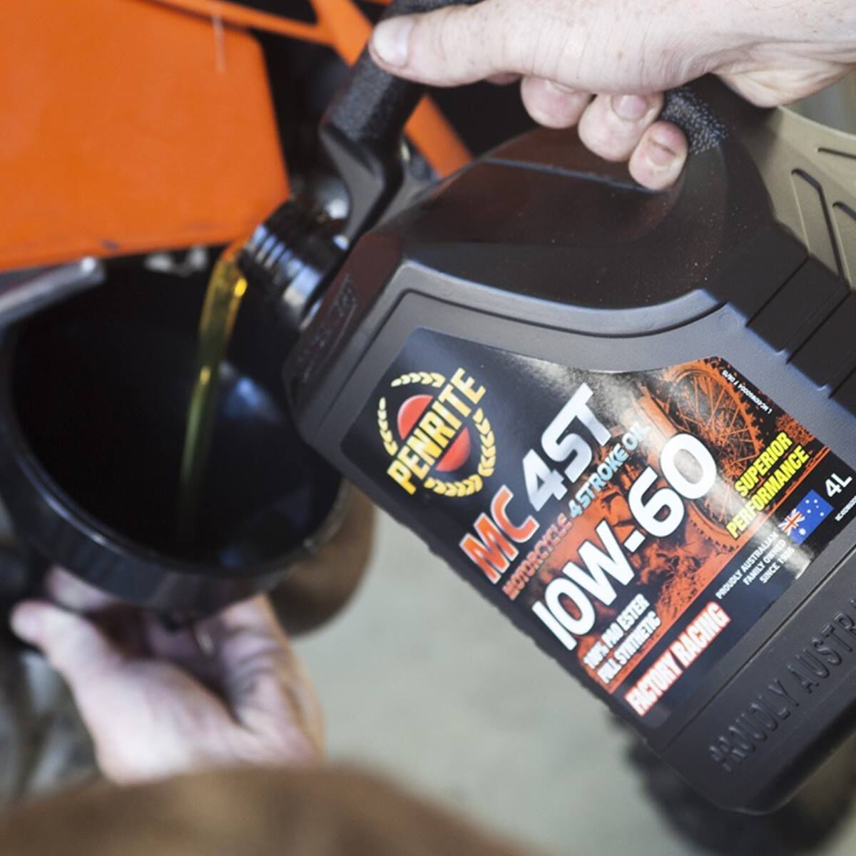 Penrite MC-4 Synthetic Motorcycle Oil - 10W-60 , 4 Litre, , scaau_hi-res