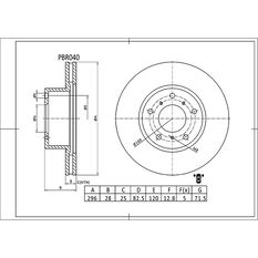 Bosch Disc Brake Rotor - Single, PBR040, , scaau_hi-res
