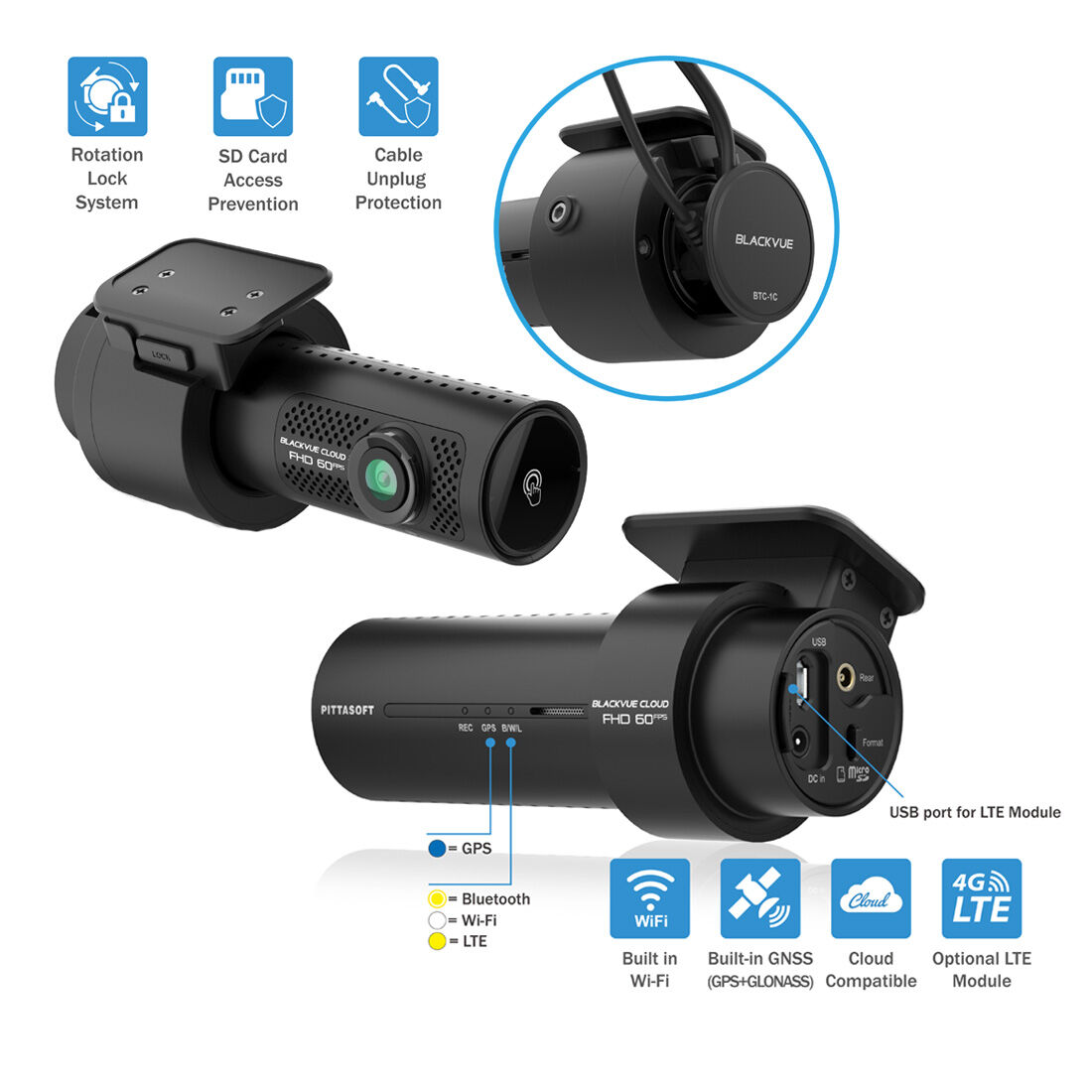 BlackVue 1080p FHD Dash Cam DR770X-2CH-64, , scaau_hi-res