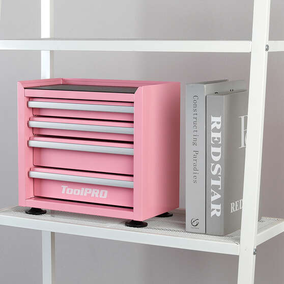 ToolPRO Mini Tool Cabinet 4 Drawer Pink, , scaau_hi-res