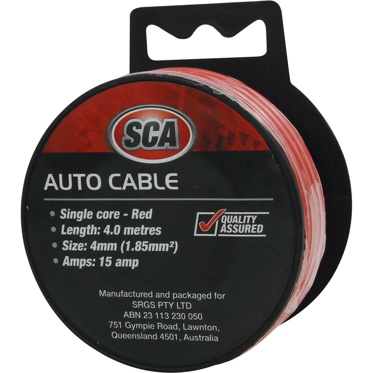 SCA Automotive Cable - Single Core, 15A 4mm x 4m, Red, , scaau_hi-res