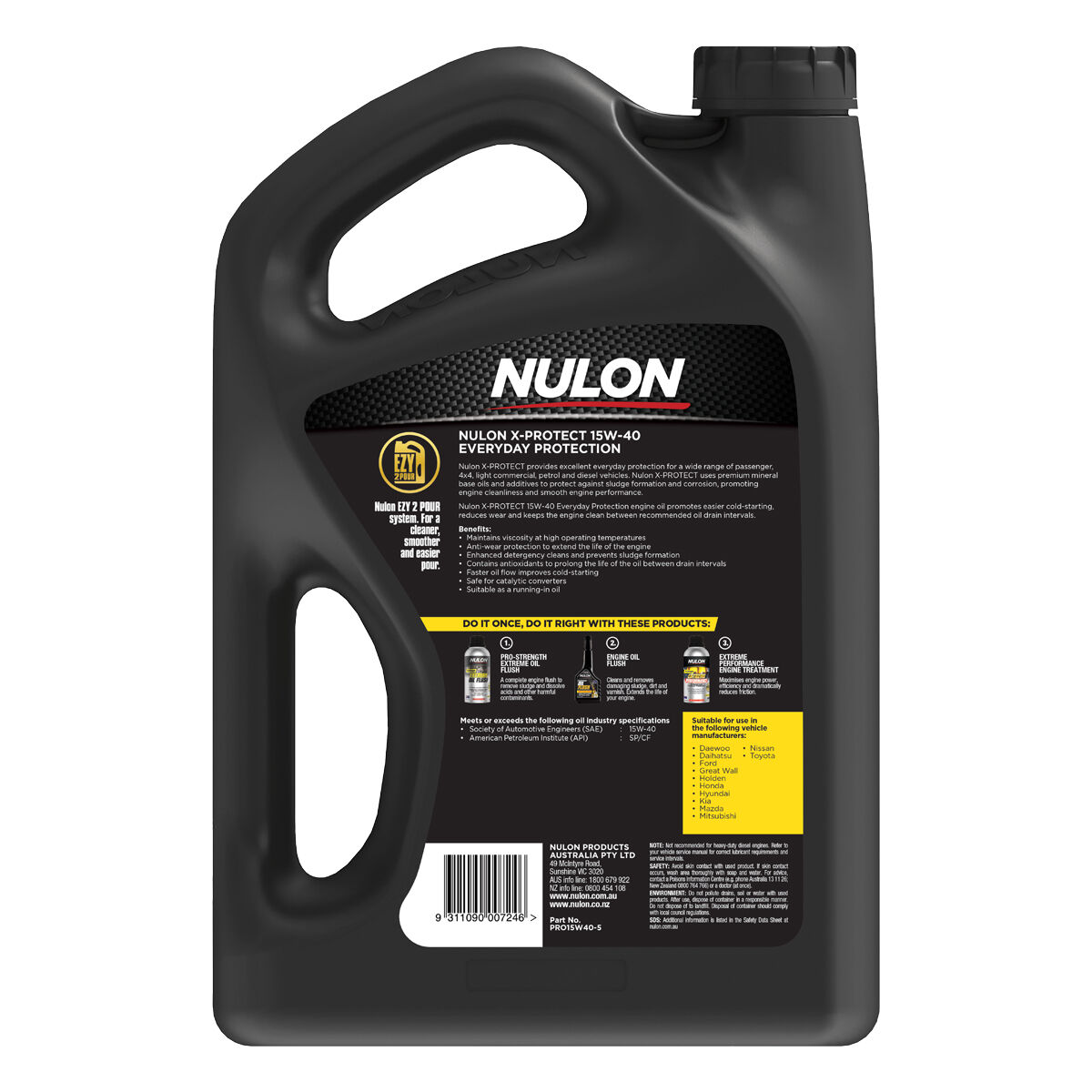 Nulon X-Protect Premium Mineral Engine Oil - 15W-40, 5 Litre, , scaau_hi-res