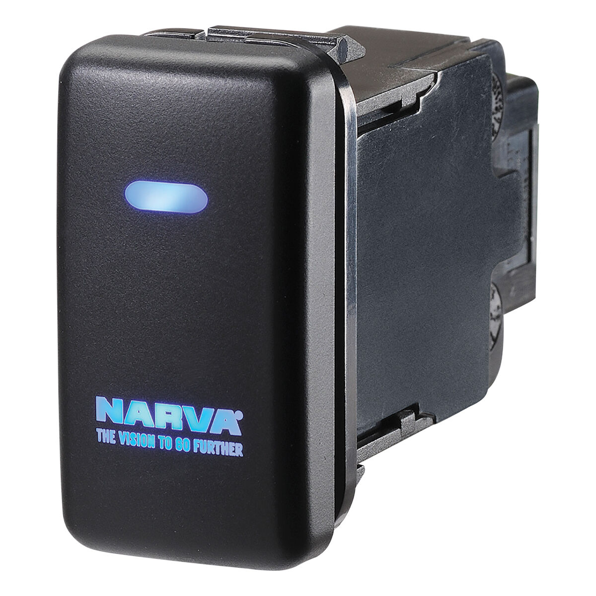 Narva OE Style Switch - Suits Toyota Landcruiser 79 Series, Landcruiser Prado 100-120 Series, Blank Push On/Off Blue LED, Toyota, 63312BL, , scaau_hi-res