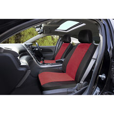 SCA Cord Seat Covers -Red/Black Adjustable Headrests Size 30 Front Pair Air Bag Compatible, , scaau_hi-res