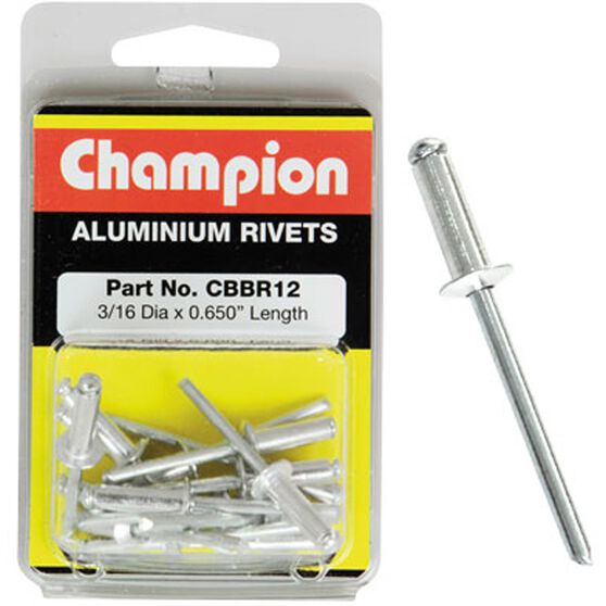 Champion Aluminium Rivet Pack - 3 / 16 X 0.650, CBBR12, , scaau_hi-res