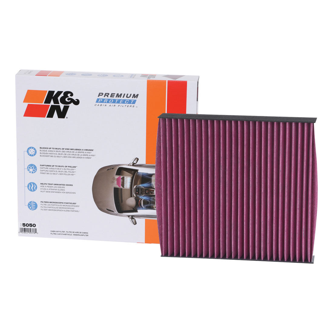 K&N Premium Disposable Cabin Air Filter - DVF5050, , scaau_hi-res