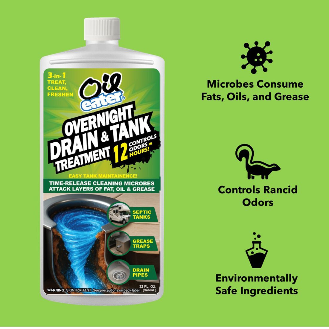 Oil Eater Overnight Drain & Tank Treatment, , scaau_hi-res