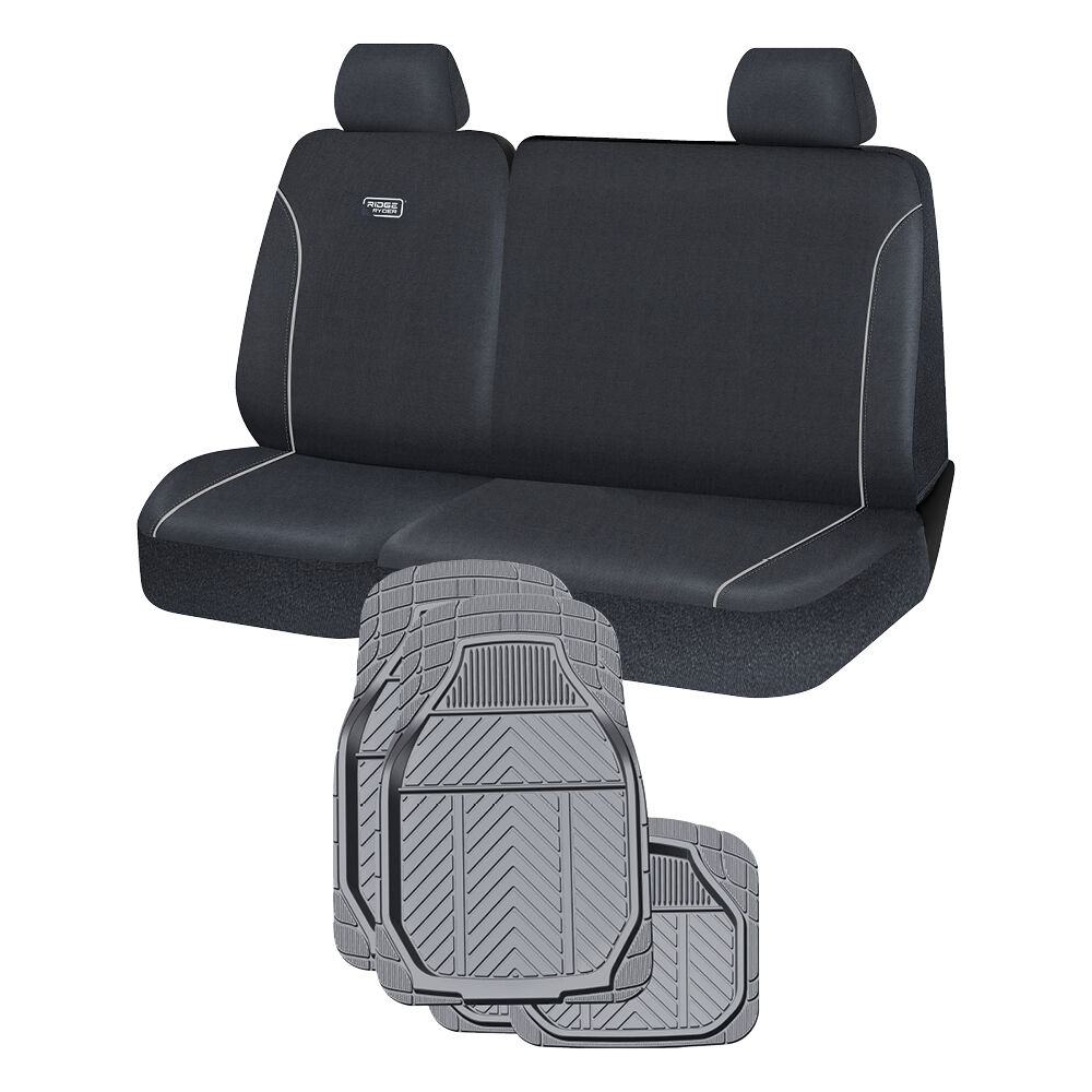 Ridge Ryder Canvas Seat Cover and Rubber Floor Mat Ute Set&nbsp;, , scaau_hi-res