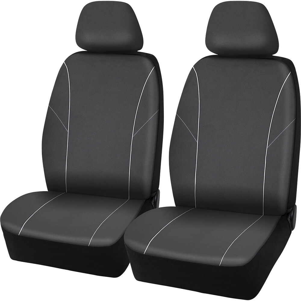 SCA Essential Polyester Seat Covers Black, Adjustable Headrests, Size