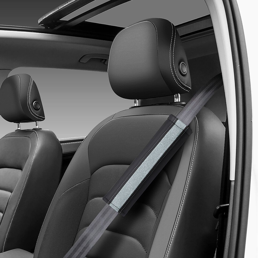 SCA Steering Wheel Cover & Seat Belt Buddie Blue Shimmer Leather Look, , scaau_hi-res