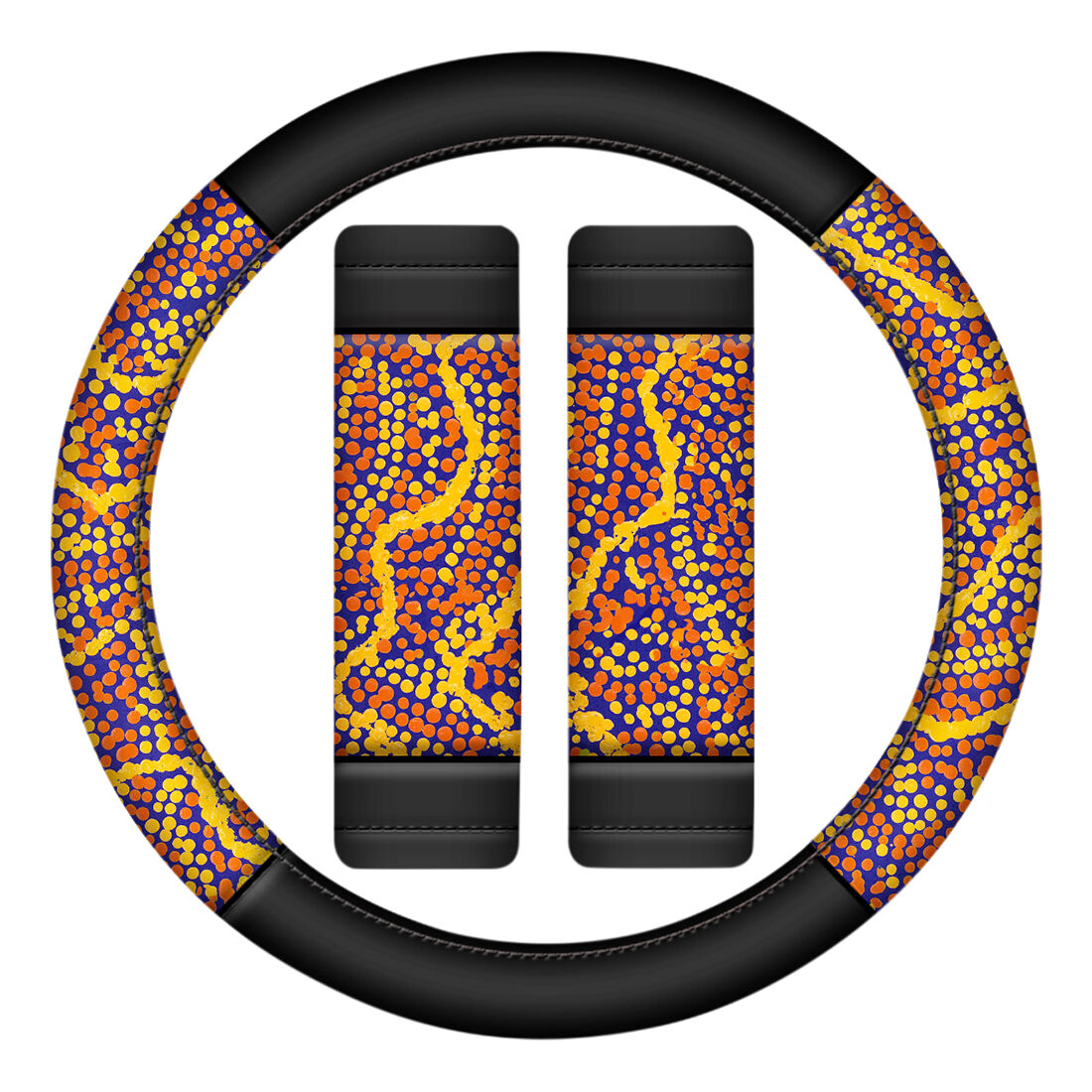 Water Dreaming Repreve Steering Wheel Cover Seat Belt Buddie Set