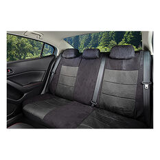 SCA Premium Jacquard and Velour Seat Covers - Black Adjustable Zips Rear Seat Size 06H, , scaau_hi-res