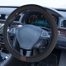 Ridge Ryder Steering Wheel Cover Oxford Black/Khaki 380mm Diameter, , scaau_hi-res