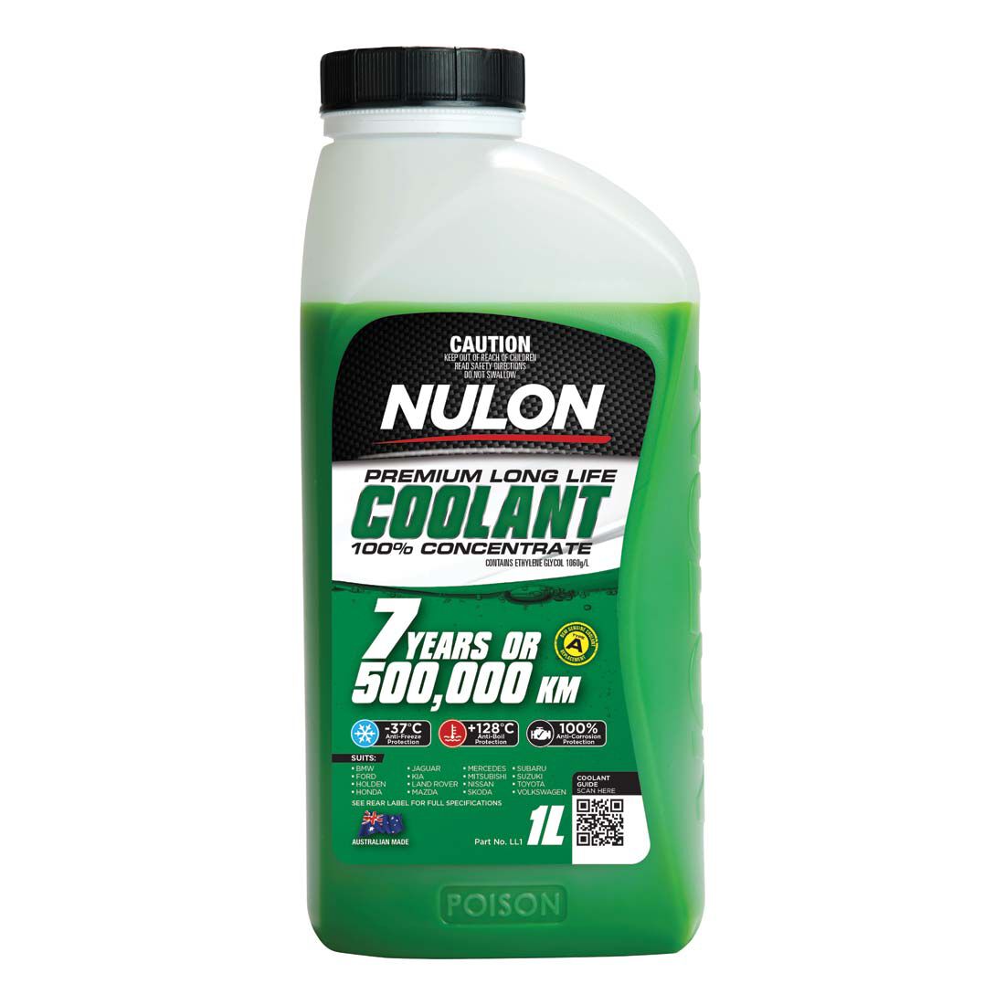 Nulon Green Long Life Anti-Freeze / Anti-Boil Coolant Concentrate - 1 Litre, , scaau_hi-res