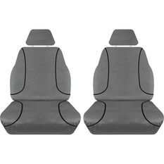 Tradies Canvas Ready Made Seat Covers Front Pair Grey suits Triton, , scaau_hi-res